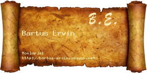 Bartus Ervin névjegykártya