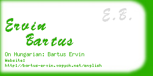 ervin bartus business card